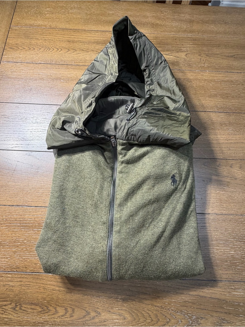 Polo by Ralph Lauren Olive Green Zip Front Hooded Knit Jacket - Picture 4 of 5